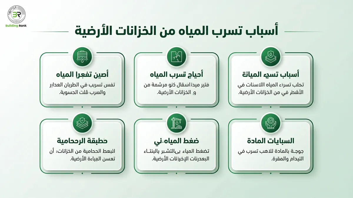 كيفية معالجة تسرب المياه من الخزانات الارضية