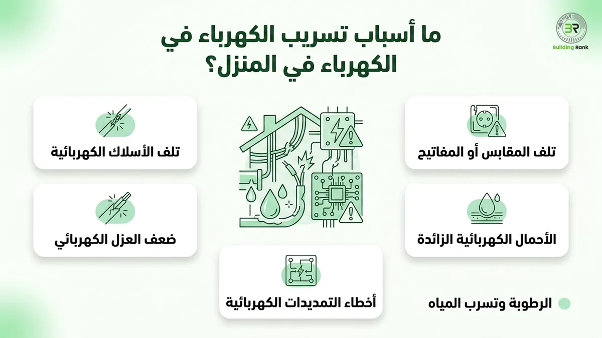 أسباب تسريب الكهرباء في المنزل