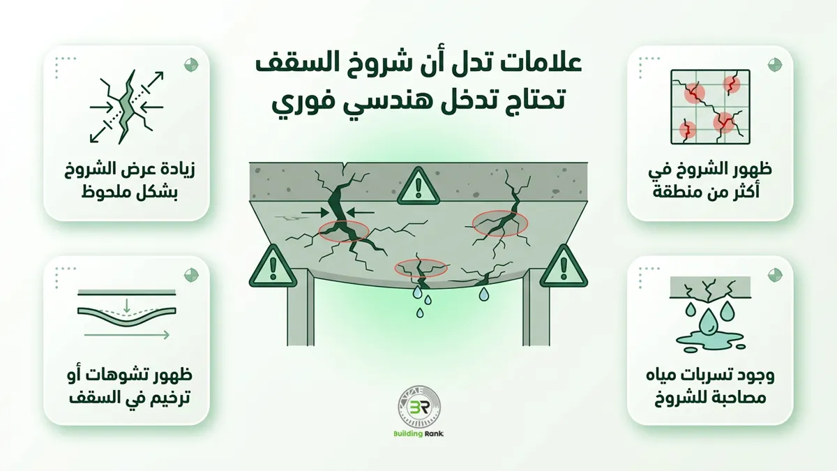 أنواع شروخ السقف