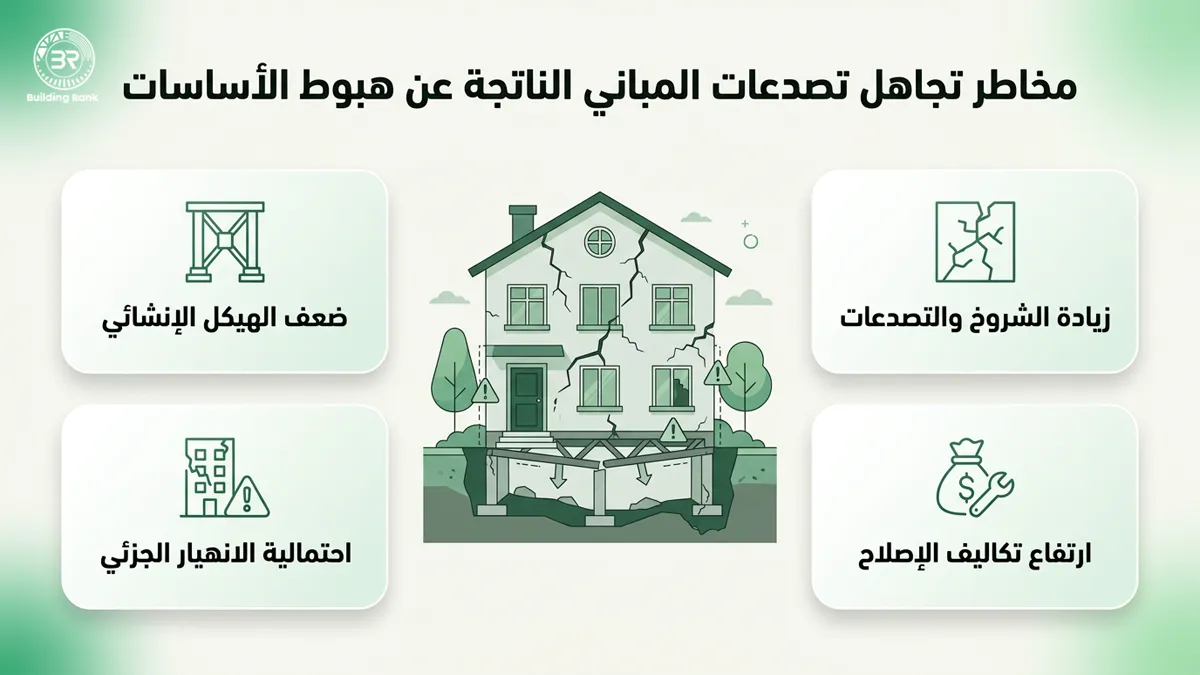 تصدعات المباني الناتجة عن هبوط الأساسات